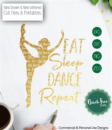 Eat Sleep Dance Repeat SVG Ballet Svg Dancer Shirt Svg Etsy UK