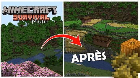 J AI CONSTRUIT LA PLUS GRANDE CAMPAGNE EN SURVIE SUR MINECRAFT YouTube