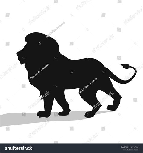 Beautiful Standing Lion Silhouette Illustration Stock Illustration ...