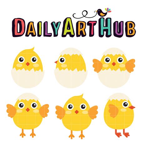 Cute Baby Chick Clip Art Set – Daily Art Hub // Graphics, Alphabets & SVG