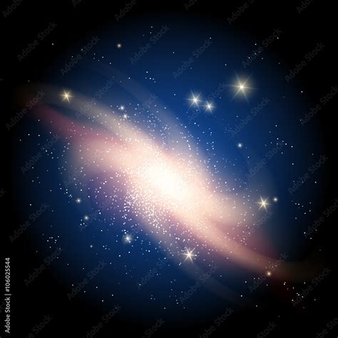 Galaxy background with sparkling stars Stock Vector | Adobe Stock