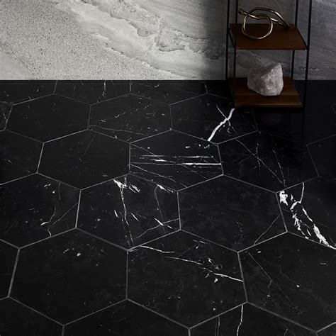 Black Marble Tile Floor