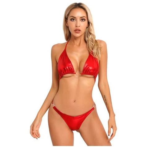 Iefiel Maillot De Bain Une Pi Ce Femme Sexy Ficelle Micro Bikini