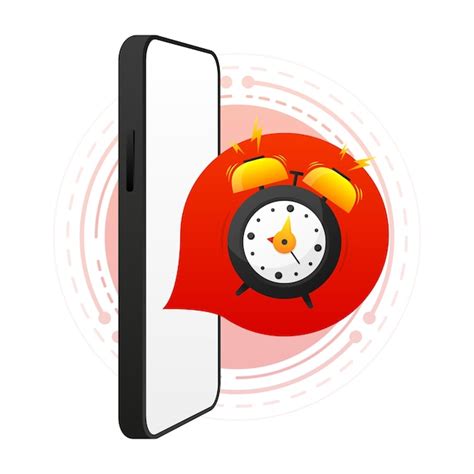 Premium Vector | Alarm clock on mobile Wake up time Loud signal to wake ...