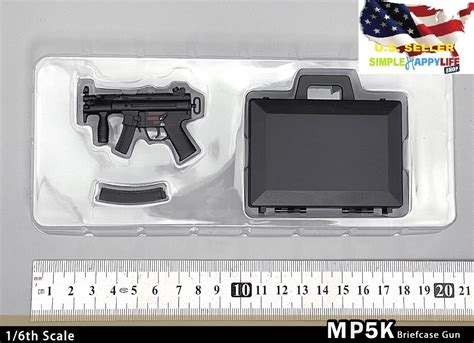 Mp Submachine Gun Weapon W Case Model For Figure Phicen Hot Toys Usa Ebay