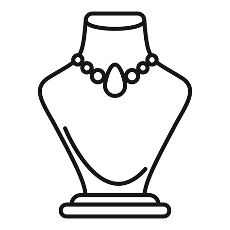 Necklace Jewelry Dummy Icon Outline Vector Fashion Chain 20248052