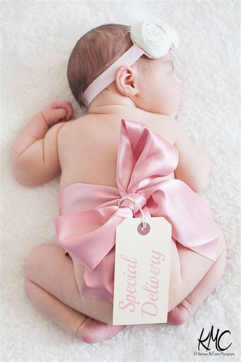 Ribbon Special Delivery Tag Photography Newborn Baby Photo Prop