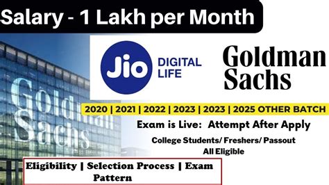 Jio Direct Hiring Goldman Sachs Off Campus Test Is Live