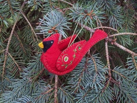 Wool Felt Cardinal Ornament Cardinal Christmas Ornament Northern