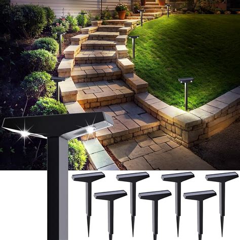 JSOT Solar Outdoor Lights Waterproof 8 Pack Yard Outdoor Solar Powered