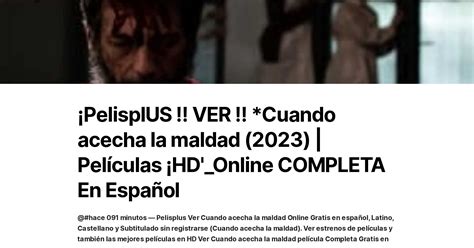 ¡pelisplus Ver Cuando Acecha La Maldad 2023 Películas ¡hd