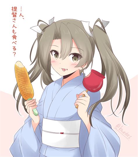 艦これ「「うっかり食べかけを渡してしまう浴衣瑞鶴」 艦これ版深夜の真剣お絵描き60分一」静奈かえでc101新刊委託中＆fanbox始め