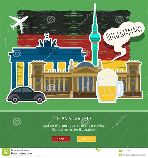 Concept of Travel or Studying German. Stock Vector - Illustration of study, language: 66844750