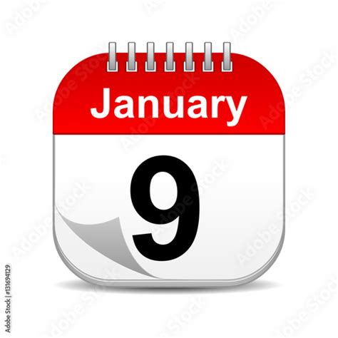 January 9 Calendar Icon Immagini E Fotografie Royalty Free Su Fotolia