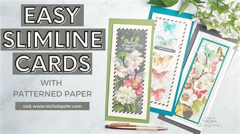 Quick Easy Slimline Cards With Patterned Paper YouTube