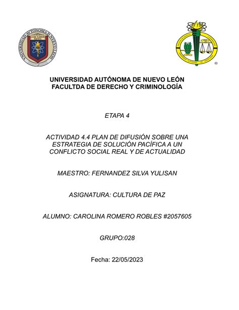 E Carolinaromero Actividad Plan De Difusi N Sobre Una Estrategia