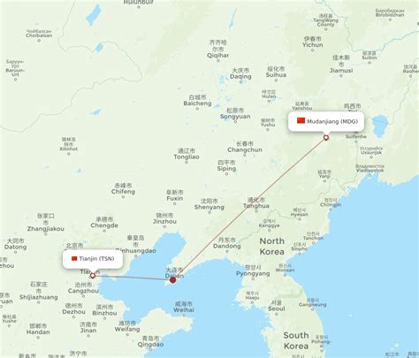 All Flight Routes From Tianjin To Mudanjiang Tsn To Mdg Flight Routes