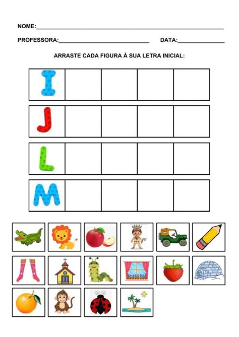 Letras Iniciais Interactive Worksheet E