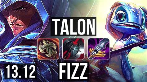 Talon Vs Fizz Mid Winrate Solo Kills Godlike Na