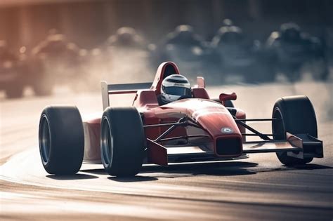 Premium AI Image Red Formula Race Car On The Track 3d Render Vintage