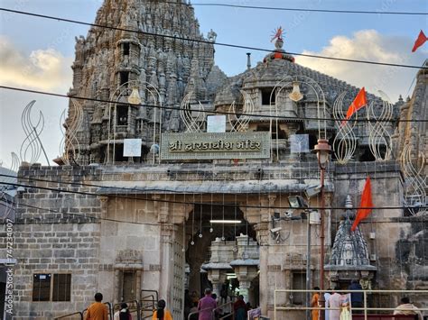 Dwarka Gujarat India Feb 20 2024 Shree Dwarkadhish Temple One Of