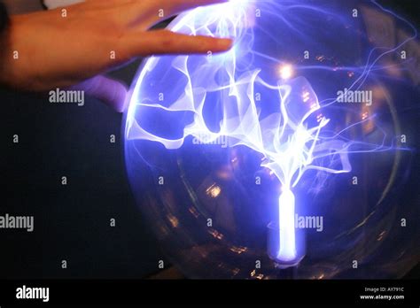 Plasma Static Electricity Glass Ball Stock Photo - Alamy