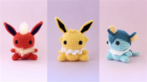 Collection Of Eeveelution Pokemon Amigurumi Crochet Patterns Etsy