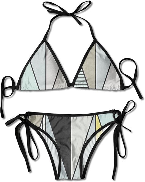 Amazon Womens Halter Bikini Set Triangles Yellow Two Piece Swimsuits Triangle Bathing