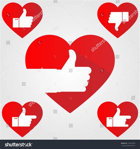 Thumb Up Heart Stock Vector Illustration Shutterstock