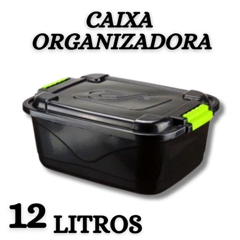 Caixas Organizadora 12l Grande C Tampa E Trava Cesto Para Brinquedos E