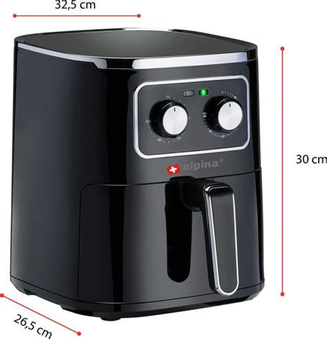 Alpina Airfryer XXL Hetelucht Friteuse 4 5L 80 Tot 200C 1400W