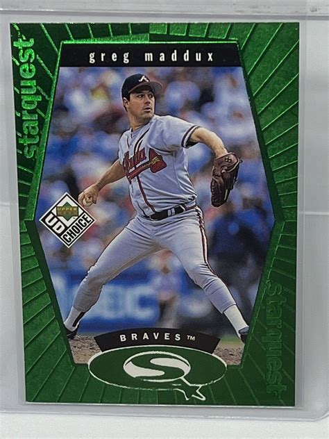 1999 UD Choice StarQuest Green Atlanta Braves Baseball Card 11 Greg