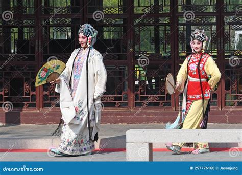 Opera Actress Dress Up For Chinese Opera Show In Beijing Theatre