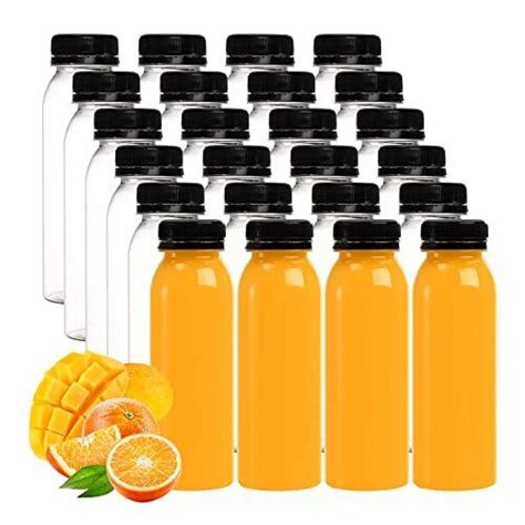 24 Pack 8 Oz Empty Plastic Juice Bottles With Caps Reusable Water