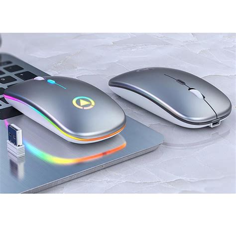 LED Wireless Mouse For Laptop Lightweight Portable Colorful Light ...