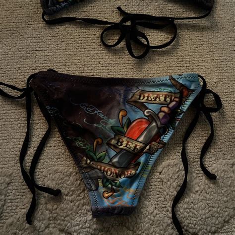Ed Hardy Bikini Theres No Size But If Recommend For Depop