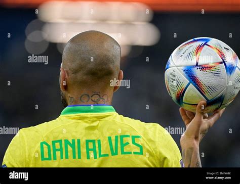 Daniel Alves Football Player With The Shirt Of The Brazilian National