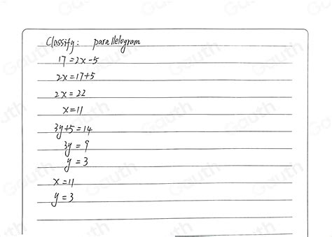 Solved Classify The Special Quadrilateral Then Find The Values Of X