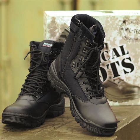 Mil Tec Tactical Boots With Ykk Zipper Black M Kkimies