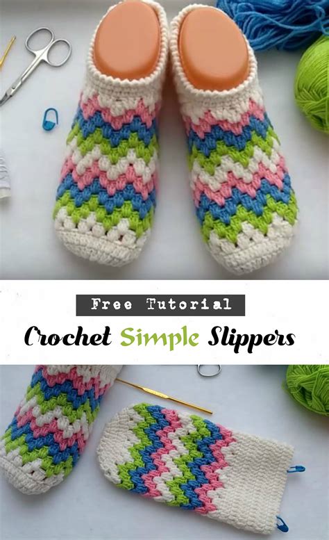 Crochet Simple Slippers - Late Night Crafting