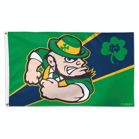 Notre Dame (Logo w/Shamrock) - Deluxe 3' x 5' Flag - fredsflags