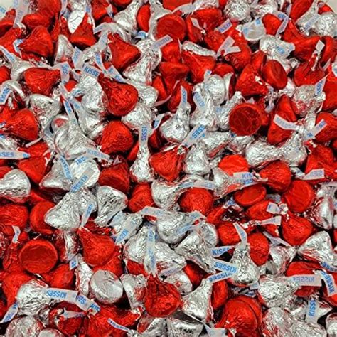 Hersheys Kisses Milk Chocolate Candy Red And Silver Foils