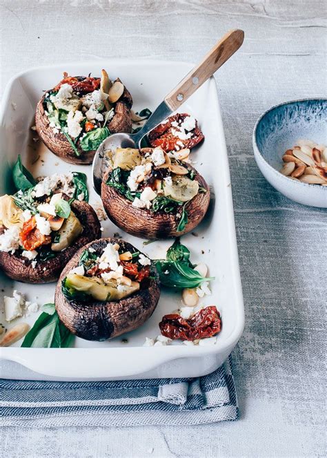 Gevulde Portobello Met Spinazie Gezonde Recepten Recepten Eten Recepten