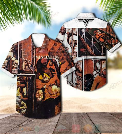 Van Halen Fair Warning Album Brown Hawaiian Shirt Homefavo