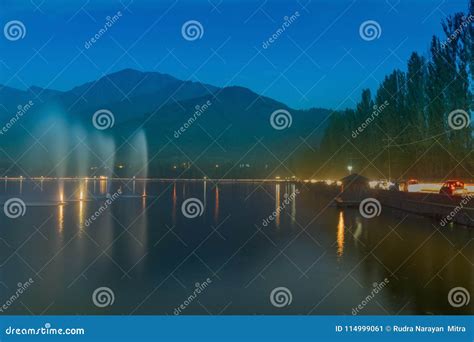 Fountains On Dal Lake Stock Image Image Of Scenic Garden 114999061