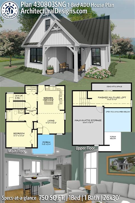 Exclusive Adu Home Plan With Multi Use Loft Sng Architectural