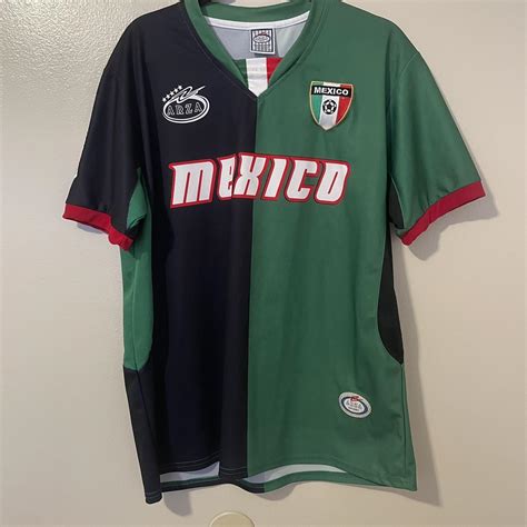 MEXICO SOCCER JERSEY SIZE L 21.5x28 #vintage... - Depop