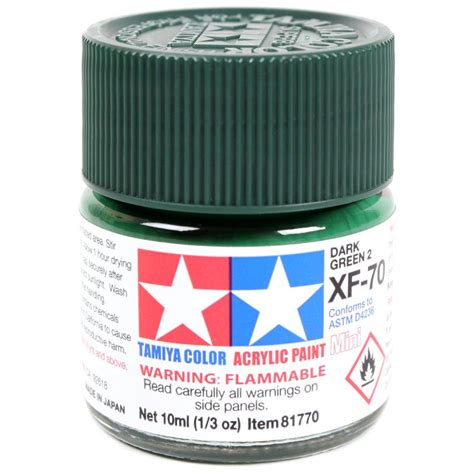 Tamiya XF Acrylic Paint 10ml DARK GREEN 2 XF 70