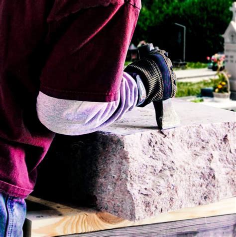 What is the typical process for engraving a tombstone?