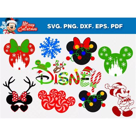 Mickey Mouse Christmas Svg Cut Files Cricut Files Layered Inspire